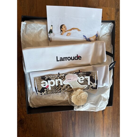 Larroudé Pamela Wedge Sandals Womens Size 11 US New In Box - Picture 4 of 12